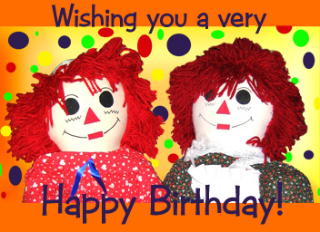 Ann & Andy Dolls Birthday Wishes custom  card cover